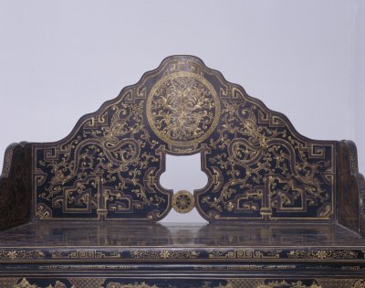 图片[2]-Gold Dragon Carved Throne in Black Lacquer-China Archive